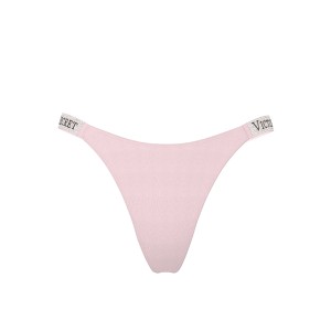 Shine strap thong panty - pink L